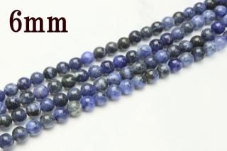 連売り【6mm】ソーダライト 丸(ラウンド)1連約38cm ビーズ パーツ (穴あき)