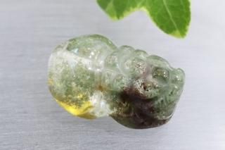 【20mm×12mm】貔貅(ヒキュウ)ガーデンクォーツ 彫刻 ビーズ(穴あき)