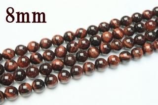 連売り【8mm】AAAAA レッドタイガーアイ 丸(ラウンド)1連約38cm ビーズ パーツ (穴あき)