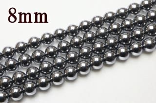 連売り【8mm】テラヘルツ 丸(ラウンド)1連約38cm ビーズ パーツ (穴あき)