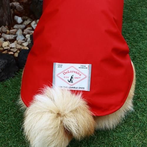 DeLoreans 犬用レインコート MS赤 DeLoreansオリジナル犬用レインコート