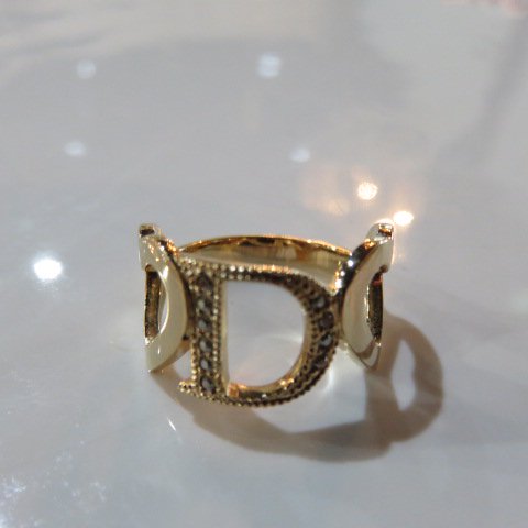 Dior ラインストーン ロゴハートリング 指輪 - VINTAGE ECOLAND