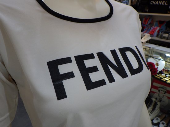 FENDI jeansフェンディロゴ ストレッチ Tシャツ ヴィンテージ ...