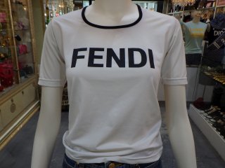 FENDI jeansフェンディロゴ ストレッチ Tシャツ ヴィンテージ