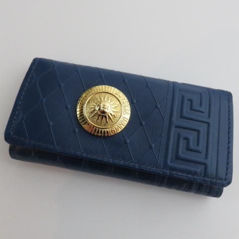 GIANNI VERSACE/ジャンニ ヴェルサーチ ベルサーチ キーケース ブルーレザー太陽 - VINTAGE ECOLAND