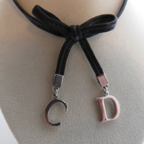 Dior ribbon choker black leather vintage レザーリボンチョーカー