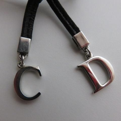 Christian Dior レザーリボンチョーカー Christian Dior ディオール CDロゴ レザー リボン チョーカー