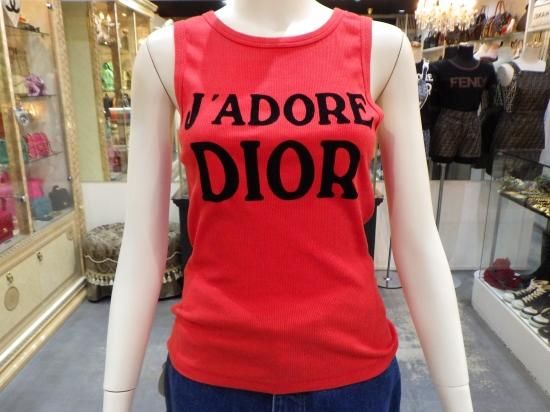 希少 レッド クリスチャンディオール J'A DORE DIOR ロゴ タンクトップ