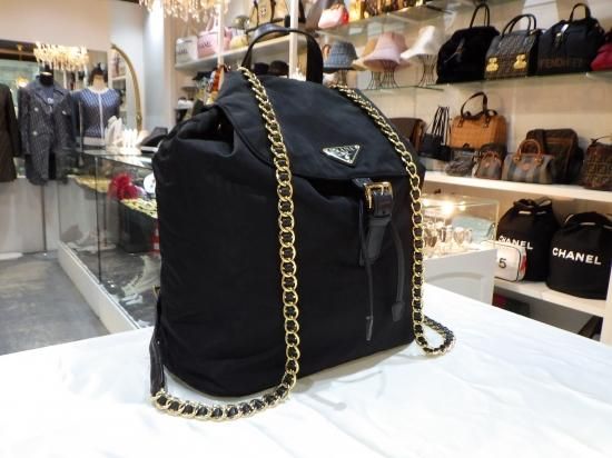 【PRADA】ヴィンテージリュック VINTAGE PRADA ヴィンテージ プラダ ゴールドチェーン ナイロン