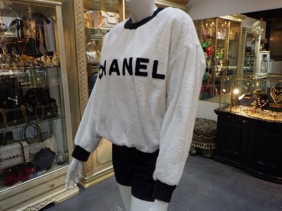 VINTAGE CHANEL ヴィンテージ シャネル パイル ロゴ トレーナー ...