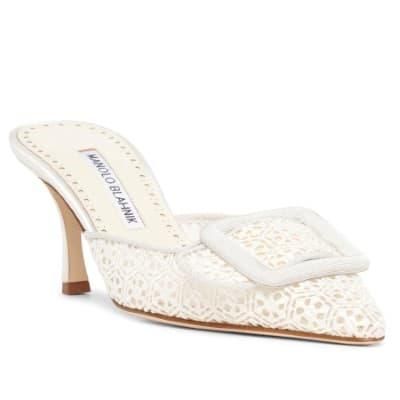メイセール レース ホワイト ミュール 70 マノロブラニク