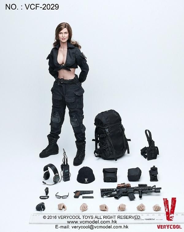 送料無料 1/6 VERYCOOL VCF-2029 Black Female Shooter