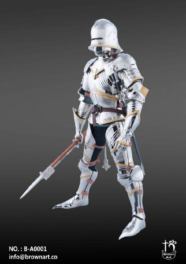 1/6 Brown Art B-A0001S ゴシック 金属鎧 中世期ヨーロッパ 騎士 - 1/6