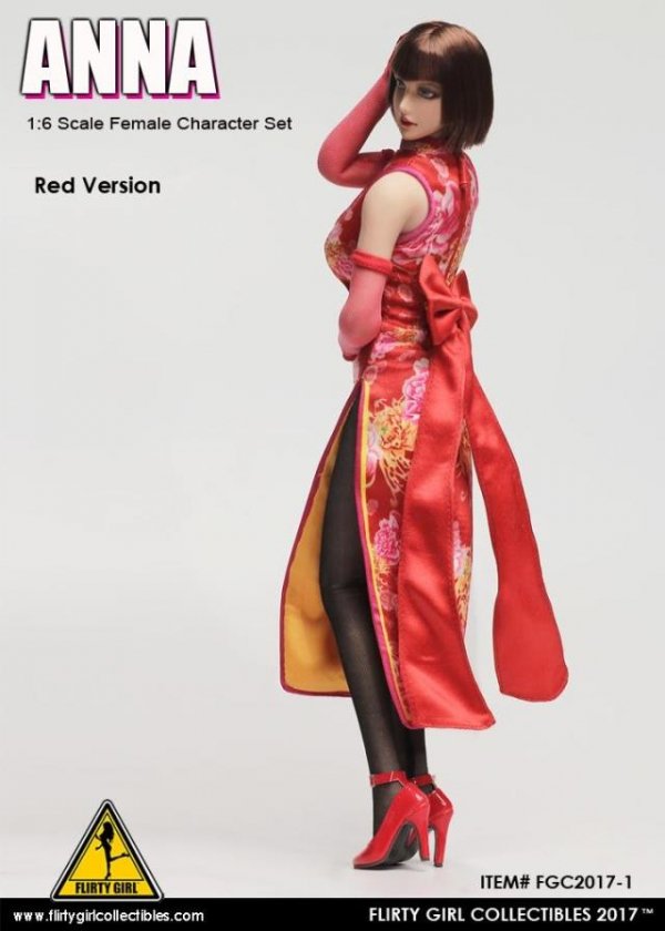 1/6 Flirty Girl FGC2017-1 ANNA 美人ヘッドとセクシーチャイナドレス服セット Red Version -  1/6フィギュアの通販、予約なら トイザキュート Since 2008