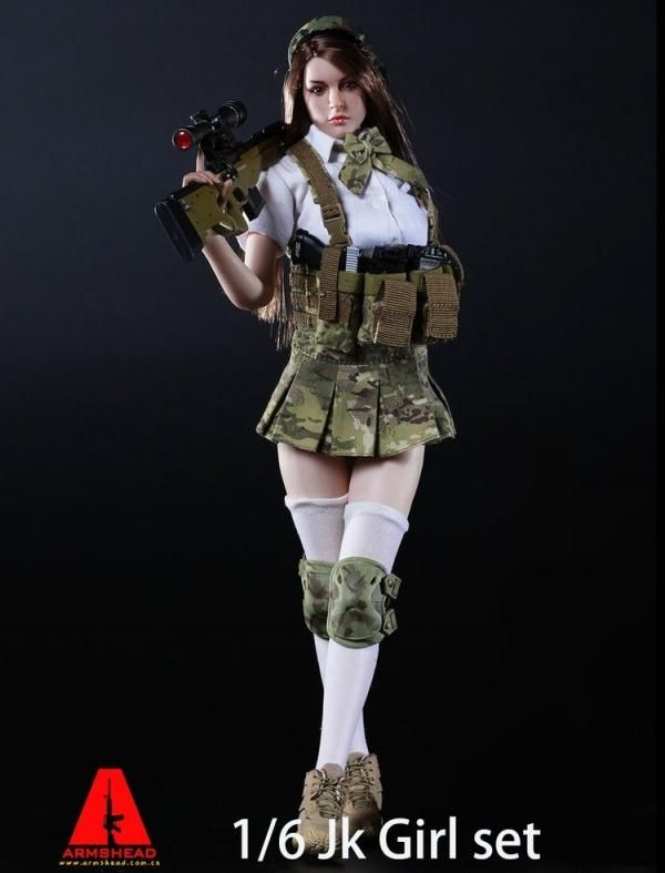 送料無料 1/6 ARMSHEAD JK GIRL SET 女子高生セーラー戦闘風 靴
