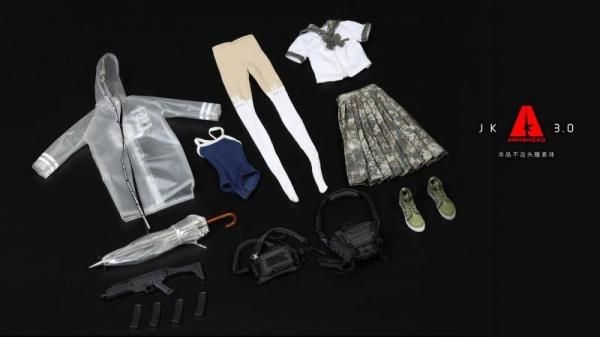 送料無料 1/6 ARMSHEAD JK GIRL SET JK-03 女子高生セーラー戦闘