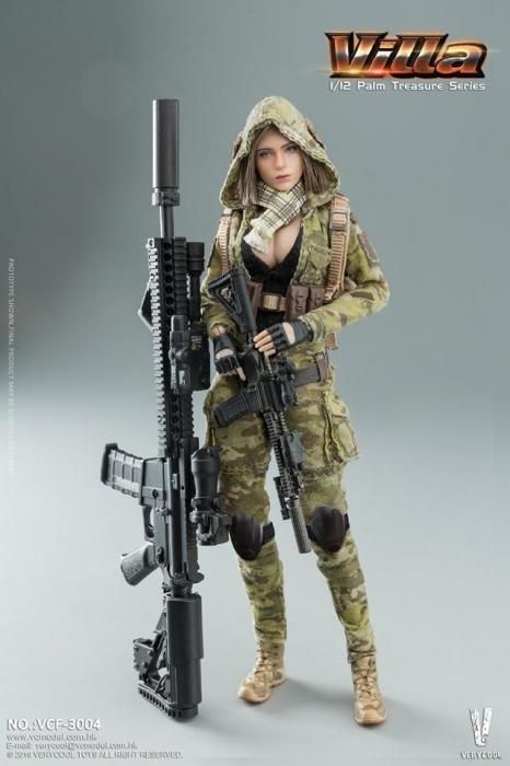 送料無料 1/12 VERYCOOL VCF-3004 ヴィラ MC Camouflage Women Soldier 