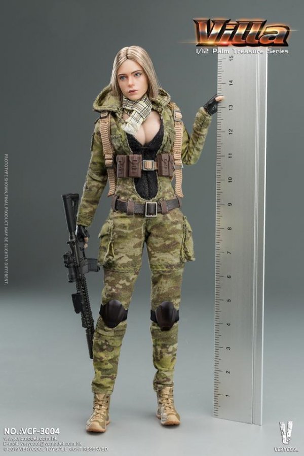 送料無料 1/12 VERYCOOL VCF-3004 ヴィラ MC Camouflage Women Soldier 