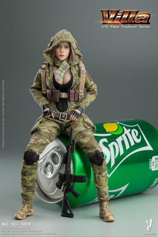 送料無料 1/12 VERYCOOL VCF-3004 ヴィラ MC Camouflage Women Soldier 