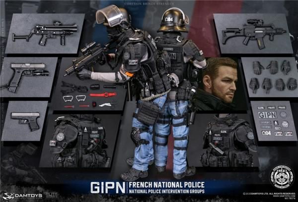DAMTOYS HOT DAM 1/6 DAMTOYS FRENCH NATIONAL POLICE INTERVENTION GROUPS GIPN TOYS RPIMA 