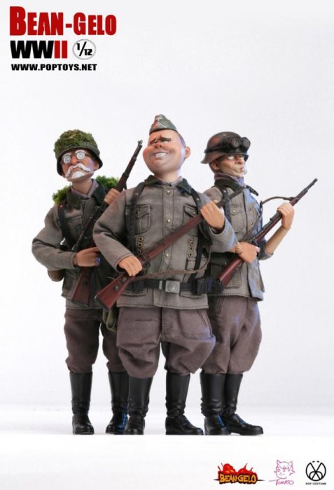 送料無料 1/12 POPTOYS BGS001-3 BEAN-GELO 兵士 - 1/6フィギュアの