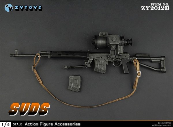 送料無料 1/6 ZYTOYS ZY2012 SVD/SVDS フィギュア用武器 - 1/6