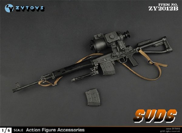 送料無料 1/6 ZYTOYS ZY2012 SVD/SVDS フィギュア用武器 - 1/6 
