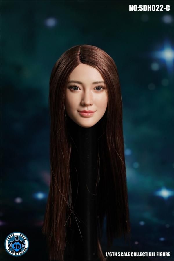 Amazon | アジアン フィメール ブラウンヘア ロングカール 1/6