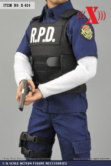 予約 送料無料 1/6 X-TOYS X-024 R.P.D. 男性警察作戦服セット - 1/6