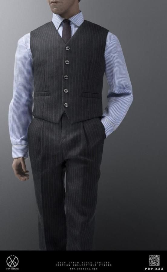 送料無料 1/6 POPTOYS POP-X32/X33 男性スーツ服と靴セット - 1