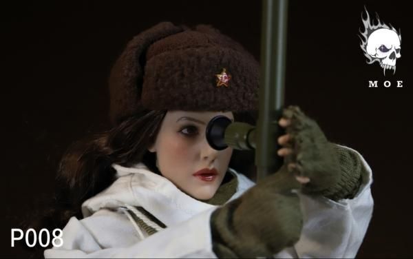 MOETOYS】P008 Female sniper with snow camouflage in the