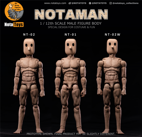 二次予約 送料無料 1/12 notatoys NT-01 男性素体ボディと四角ヘッドと靴 - 1/6フィギュアの通販、予約なら トイザキュート  Since 2008