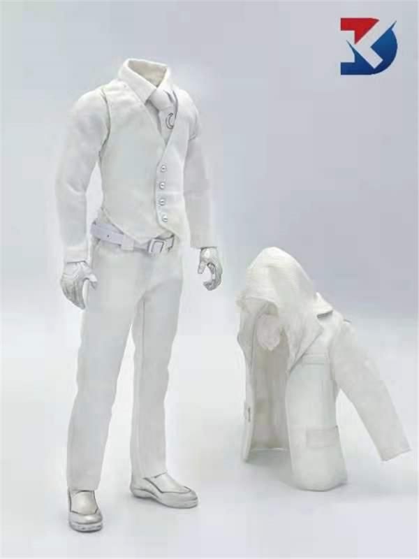 送料無料 1/6 DKtoys ムーンナイト 男性ホワイトスーツ服と靴セット