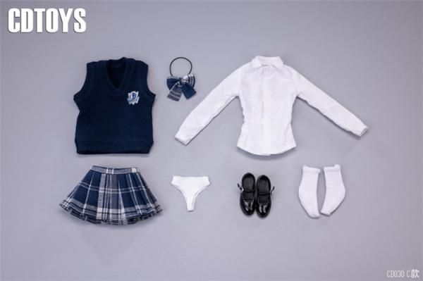 送料無料 1/6 cdtoys cd030C ファション美人女子高生セーラー服