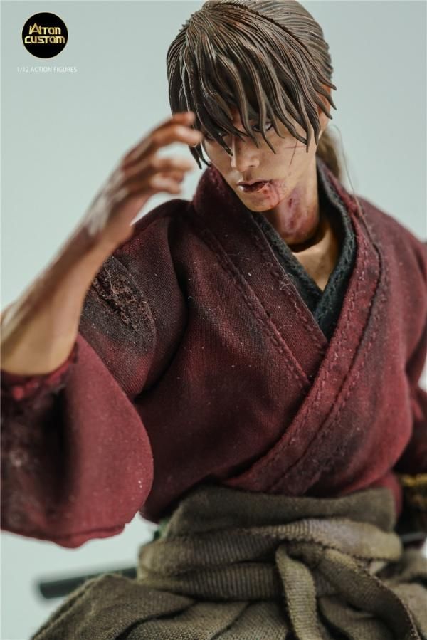 送料無料 1/12 AtonCustom サムライ ダッメジ版 アジアン男性