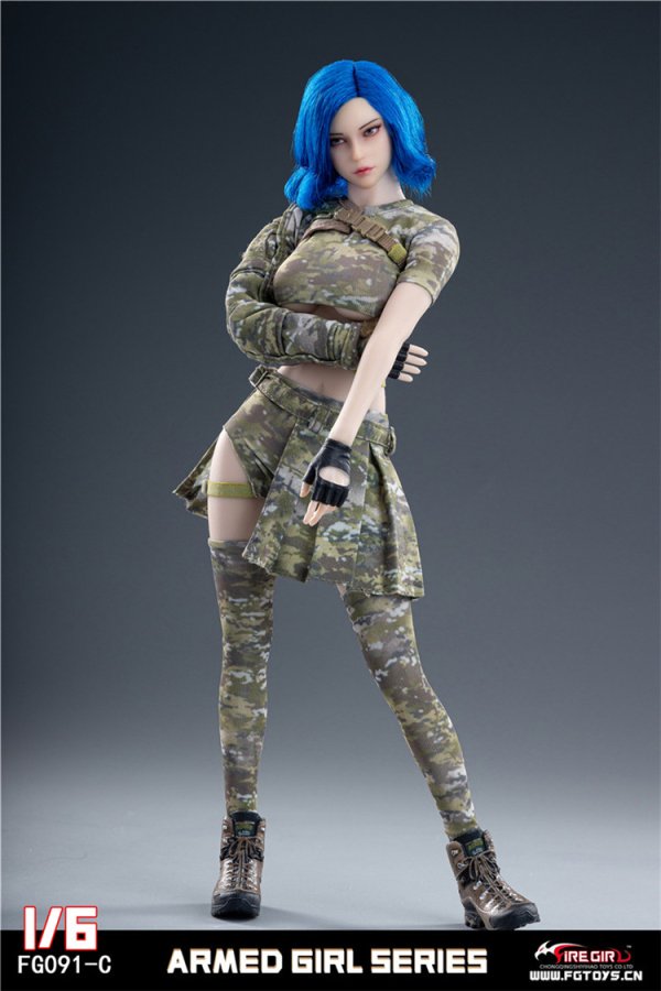 送料無料 1/6 Fire Girl Toys FG091 迷彩武装少女美人女性服セット - 1