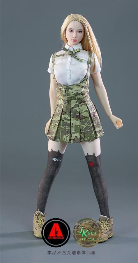 送料無料 1/6 ARMSHEAD JK GIRL SET RE01AB 女子高生セーラー