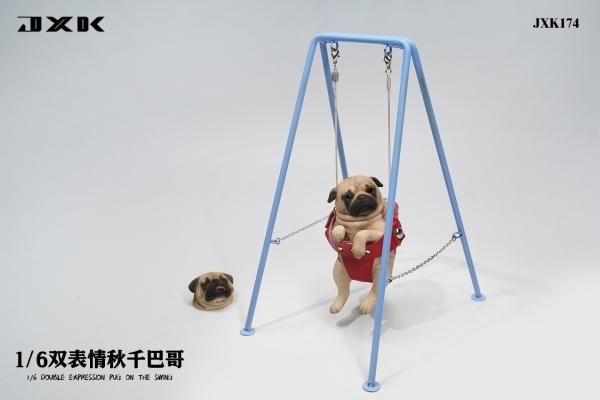 ブランコとパグ 送料無料 1/6 JXK JXK174 可愛い ブランコに乗るパグ犬 - 1/6