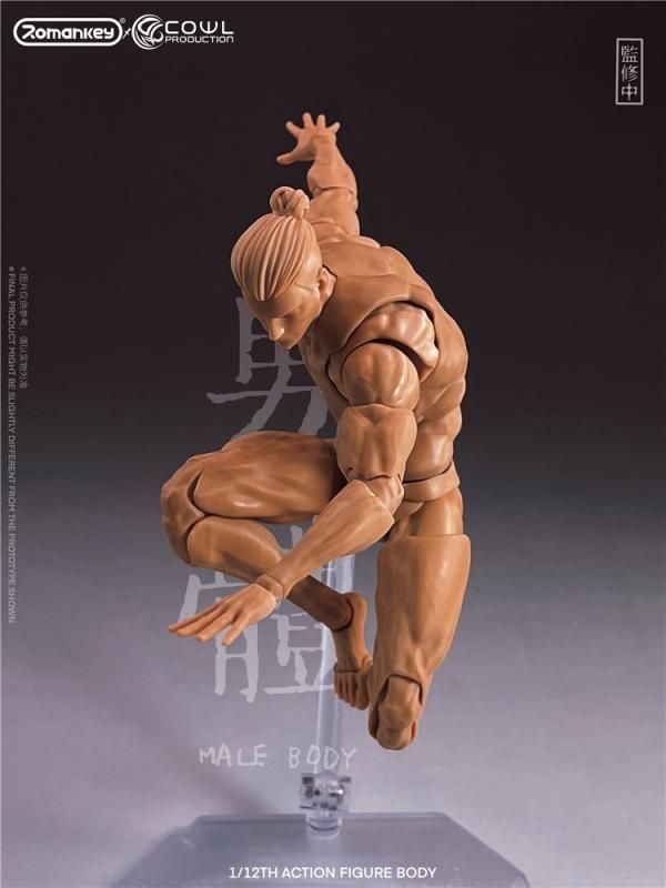 送料無料 1/12 Romankey X COWL ヘッド付 男性素体マンズボディ