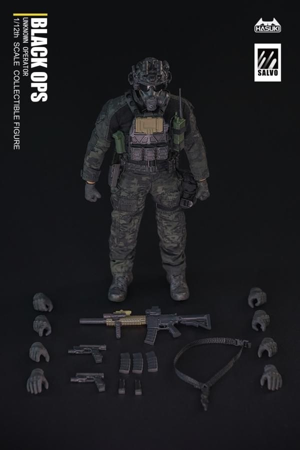 送料無料 1/12 HASUKI SALVO SA01 BLACK OPS 欧米男性フルセット