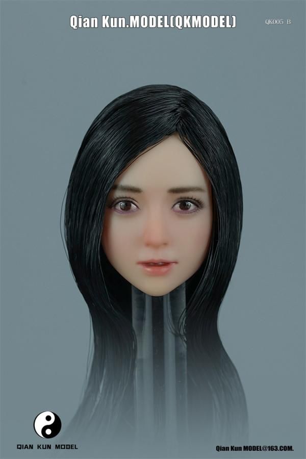 送料無料 1/6 QIAN KUN MODEL QK005 アジアン美人女性ヘッド - 1