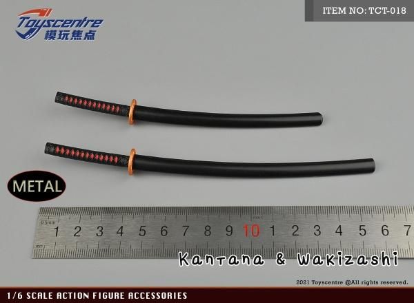 送料無料 1/6 Toys sentre TCT-018 ブラック 金属製 日本サムライ等用