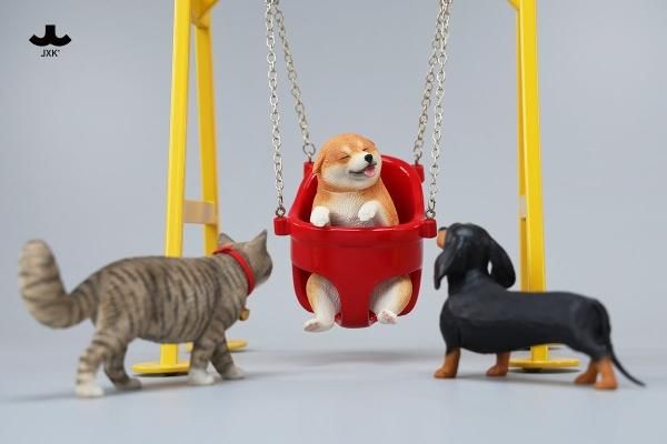 送料無料 1/6 JXK JXK233 ブランコに乗る柴犬2.0版 - 1/6