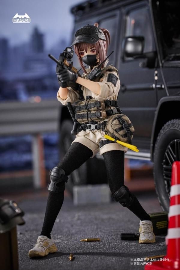 送料無料 1/12 HASUKI PA006 Pocket art 警備員 アジアン美人