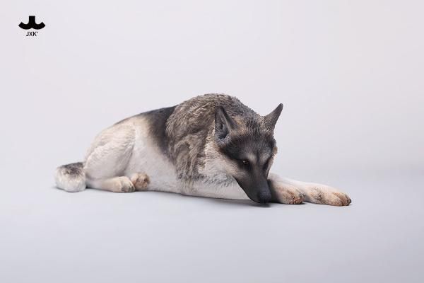 送料無料 1/6 JXK JXK254 伏せポーズ ジャーマン・シェパード犬