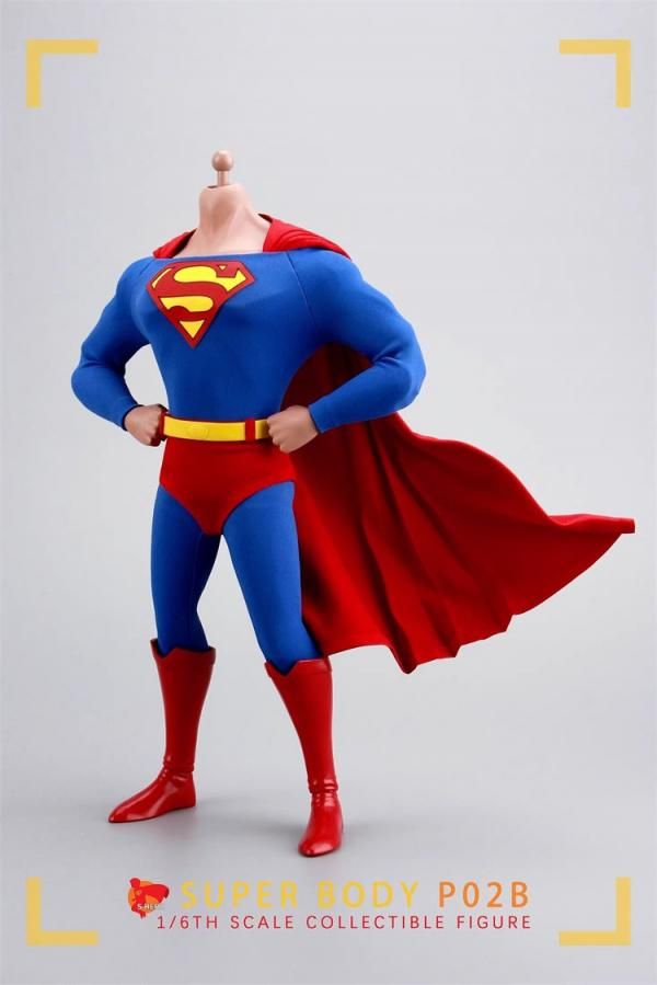 送料無料 1/6 HERO TOYS P02 漫画風スーパーマン 欧米男性服と素体