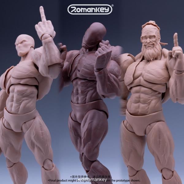 送料無料 1/12 Romankey X COWL UMS003 ヘッド付 筋肉版 男性素体