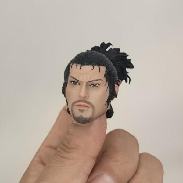 送料無料 1/6 DIY 宮本武蔵 日本サムライ アジアン男性ヘッド - 1/6