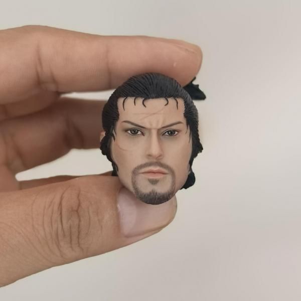 送料無料 1/6 DIY 宮本武蔵 日本サムライ アジアン男性ヘッド - 1/6