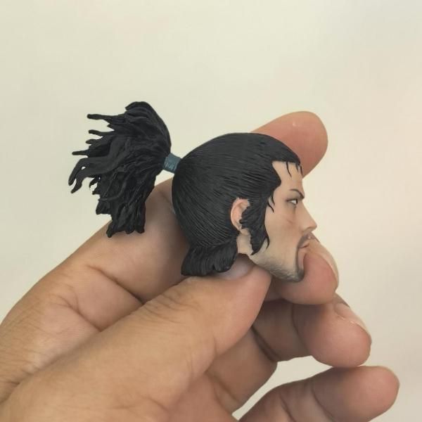 送料無料 1/6 DIY 宮本武蔵 日本サムライ アジアン男性ヘッド - 1/6
